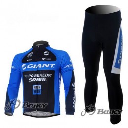 Giant Sram Pro Team Radbekleidung Satz Fahrradtrikot Langarm und Lang Radhose Schwarz Blau Radtrikot Kaufen