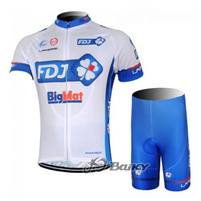 FDJ-BigMatRadbekleidung Radtrikot Kurzarm und Fahrradhosen Kurz Weiß Blau Radtrikot Kaufen FDJ-BigMatRadbekleidung Radtrikot Kurzarm und Fahrradhosen Kurz Weiß Blau Radtrikot Kaufen