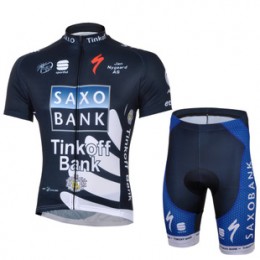 2013 Saxo Bank Tinkoff Pro Team Radtrikot Kurzarm und Kurz Radhose Kits Dunkel Blau Radtrikot Kaufen