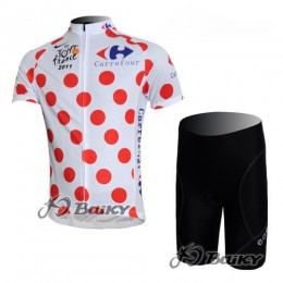 Tour de France 2011 Gepunktetes Trikot Kurz Radhose Weiß Rot Radtrikot Kaufen