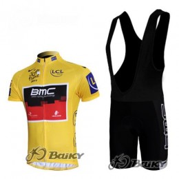BMC 2011 Tour De France Radtrikot Kurzarm Kurz Trägerhose Kits Gelb Radtrikot Kaufen