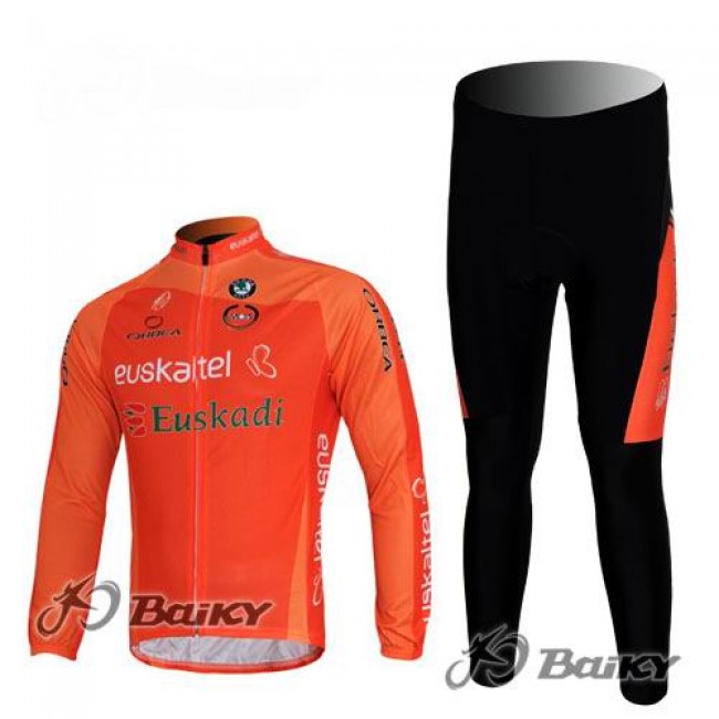 Euskaltel-Euskadi Pro Team Fahrradbekleidung Radtrikot Satz Langarm und Lange Fahrradhose Orange Radtrikot Kaufen Euskaltel-Euskadi Pro Team Fahrradbekleidung Radtrikot Satz Langarm und Lange Fahrradhose Orange Radtrikot Kaufen