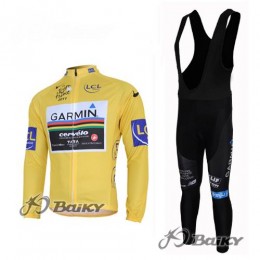 Garmin Cervelo Pro Team Fahrradbekleidung Radtrikot Satz Langarm und Lange Trägerhose Gelb Radtrikot Kaufen