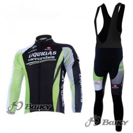 Liquigas Cannondale Pro Team Fahrradbekleidung Radtrikot Satz Langarm und Lange Trägerhose Schwarz Grün Radtrikot Kaufen