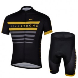 2013 Livestrong Radtrikot Kurzarm und Kurz Radhose Kits Schwarz Gelb Radtrikot Kaufen