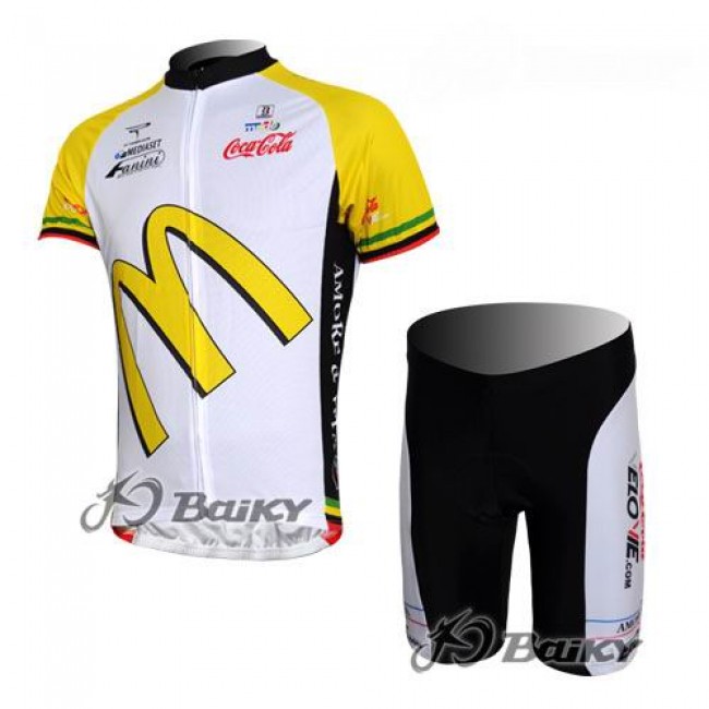 McDonald Legea Pro Team Radbekleidung Radtrikot Kurzarm und Fahrradhosen Kurz Weiß Gelb Radtrikot Kaufen McDonald Legea Pro Team Radbekleidung Radtrikot Kurzarm und Fahrradhosen Kurz Weiß Gelb Radtrikot Kaufen