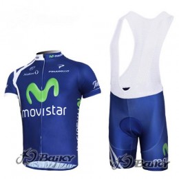 Movistar Team Fahrradbekleidung Satz Fahrradtrikot Kurzarm Trikot und Kurz Trägerhose Blau Radtrikot Kaufen