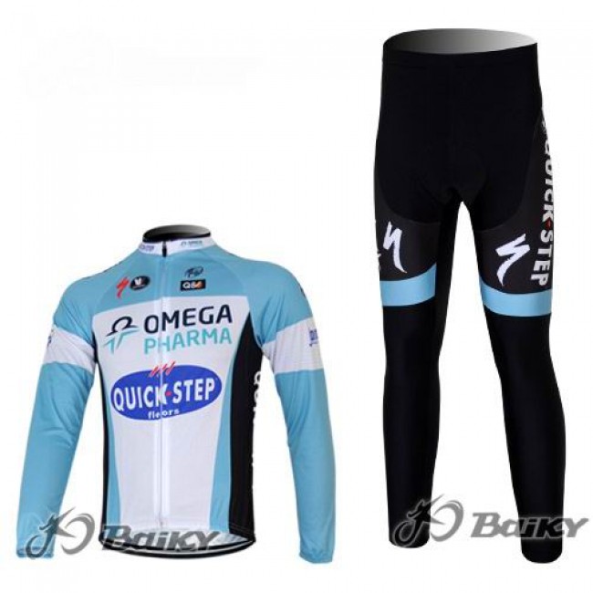 Omega Pharma Quick Step Pro Team Fahrradbekleidung Radtrikot Satz Langarm und Lange Fahrradhose Blau Weiß Radtrikot Kaufen Omega Pharma Quick Step Pro Team Fahrradbekleidung Radtrikot Satz Langarm und Lange Fahrradhose Blau Weiß Radtrikot Kaufen