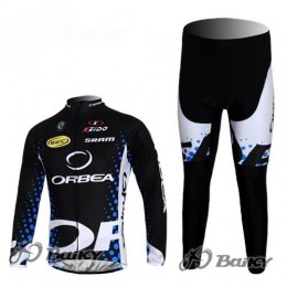 Orbea Pro Team Fahrradbekleidung Radtrikot Satz Langarm und Lange Fahrradhose Schwarz Blau Radtrikot Kaufen