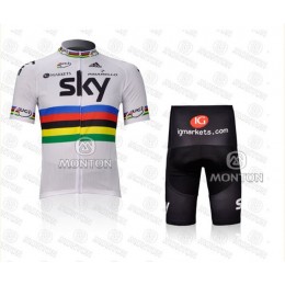2012 SKY UCI Team Radbekleidung Radtrikot Kurzarm und Fahrradhosen Kurz Radtrikot Kaufen