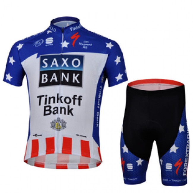 2013 Saxo Bank Tinkoff USA Champion Radtrikot Kurzarm und Kurz Radhose Kits Blau Weiß Rot Radtrikot Kaufen 2013 Saxo Bank Tinkoff USA Champion Radtrikot Kurzarm und Kurz Radhose Kits Blau Weiß Rot Radtrikot Kaufen