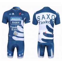 2013 Saxo Bank Tinkoff Pro Team Radtrikot Kurzarm und Kurz Radhose Kits Blau Radtrikot Kaufen