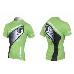 2013 Scott Racing Fahrradbekleidung Satz Fahrradtrikot Kurzarm Trikot und Kurz Trägerhose Grün Schwarz Radtrikot Kaufen