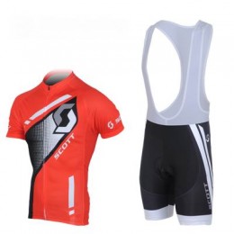 2013 Scott Racing Fahrradbekleidung Satz Fahrradtrikot Kurzarm Trikot und Kurz Trägerhose Rot Schwarz Radtrikot Kaufen