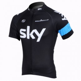 2013 Team Sky Radtrikot Kurzarm Schwarz Blau Radtrikot Kaufen