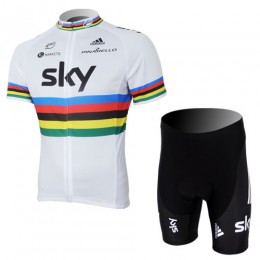 2013 Team Sky UCI Radtrikot Kurzarm und Kurz Radhose Kits Weiß Schwarz Radtrikot Kaufen