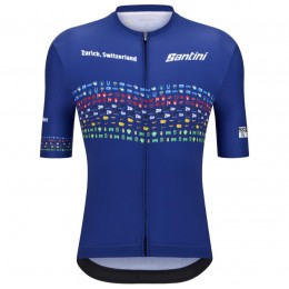 Herren Zurich 2024 Santini UCI Masters Weltmeister trikot-Blau Radtrikot Kaufen