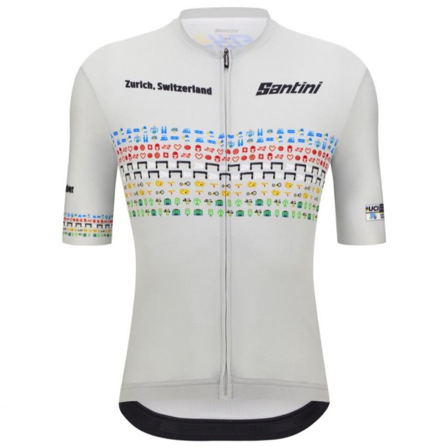Herren Zurich 2024 Santini UCI Masters Weltmeister trikot-Grau Radtrikot Kaufen Herren Zurich 2024 Santini UCI Masters Weltmeister trikot-Grau Radtrikot Kaufen