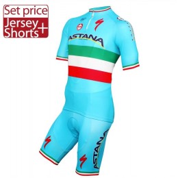 2016 ASTANA PRO TEAM Italian Champion Radbekleidung Radtrikot Kurzarm und Fahrradhosen Kurz Radtrikot Kaufen