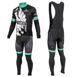 2016 Bianchi Milano Sorisole Schwarz-Grün Fahrradbekleidung Satz Radtrikot Langarm+Lang Trägerhose Radtrikot Kaufen