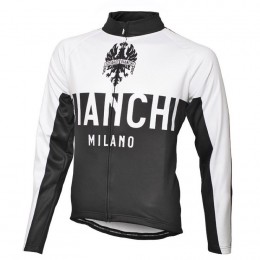 2016 Bianchi Milano Nalon Weiß-Schwarz Radtrikot Langarm Radtrikot Kaufen