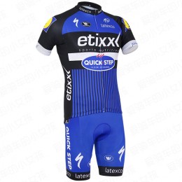 2016 ETIXX-QUICK STEP Radbekleidung Radtrikot Kurzarm und Fahrradhosen Kurz Blau Radtrikot Kaufen