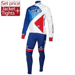2016 Team FDJ Fahrradbekleidung Satz Radtrikot Langarm und Lange Radhose Radtrikot Kaufen