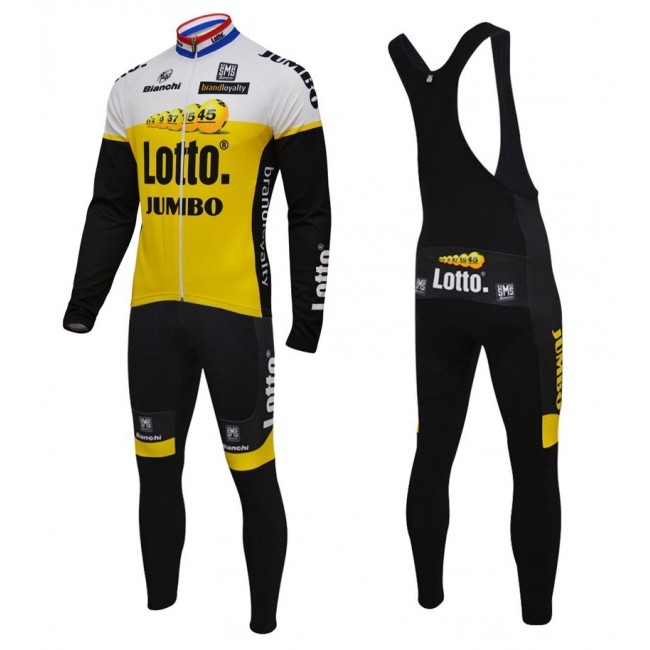 2016 Lotto-Jumbo Gelb Fahrradbekleidung Satz Radtrikot Langarm+Lang Trägerhose Radtrikot Kaufen 2016 Lotto-Jumbo Gelb Fahrradbekleidung Satz Radtrikot Langarm+Lang Trägerhose Radtrikot Kaufen
