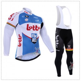 2016 Lotto Fix All Fahrradbekleidung Radtrikot Satz Langarm und Lange Trägerhose Radtrikot Kaufen