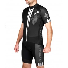 2016 Pinarello Corsa Rhino schwarz-Weiß Fahrradbekleidung Satz Radtrikot Kurzarm+Kurz Trägerhose Radtrikot Kaufen