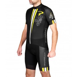 2016 Pinarello Corsa Rhino schwarz-gelb Fahrradbekleidung Satz Radtrikot Kurzarm+Kurz Trägerhose Radtrikot Kaufen