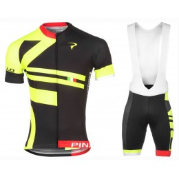 2016 Pinarello Bandiera schwarz-geel Fahrradbekleidung Satz Radtrikot Kurzarm+Kurz Trägerhose Radtrikot Kaufen