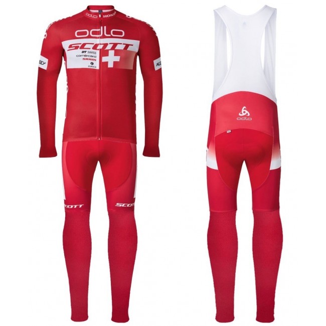 2016 Scott ODLO Team Rot Fahrradbekleidung Satz Radtrikot Langarm+Lang Trägerhose Radtrikot Kaufen 2016 Scott ODLO Team Rot Fahrradbekleidung Satz Radtrikot Langarm+Lang Trägerhose Radtrikot Kaufen