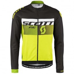 2016 Scott RC Schwarz-Weiß-Grün Fluo Radtrikot Langarm Radtrikot Kaufen