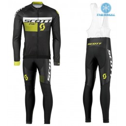 2016 Scott RC Schwarz-Gelb thermisch Fahrradbekleidung Satz Radtrikot Langarm+Lang Trägerhose Radtrikot Kaufen