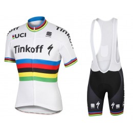 2016 TINKOFF World Champion Fahrradbekleidung Satz Fahrradtrikot Kurzarm Trikot und Kurz Trägerhose Radtrikot Kaufen