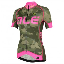 2017 Damen Ale Graphics PRR Camo Grün-Rose Radtrikot Kurzarm Radtrikot Kaufen