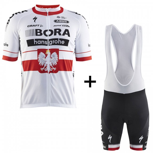 BORA Hansgrohe Pro Team 2017 Championnat Polonais Fahrradbekleidung Satz Radtrikot Kurzarm+Kurz Trägerhose Radtrikot Kaufen BORA Hansgrohe Pro Team 2017 Championnat Polonais Fahrradbekleidung Satz Radtrikot Kurzarm+Kurz Trägerhose Radtrikot Kaufen