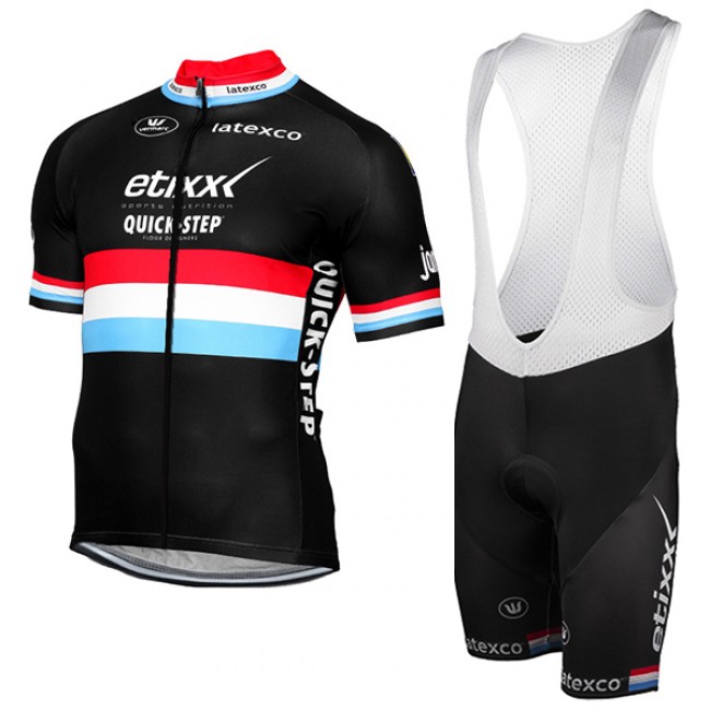 ETIXX-QUICK STEP 2017 Schwarz Fahrradbekleidung Satz Radtrikot Kurzarm+Kurz Trägerhose Radtrikot Kaufen ETIXX-QUICK STEP 2017 Schwarz Fahrradbekleidung Satz Radtrikot Kurzarm+Kurz Trägerhose Radtrikot Kaufen