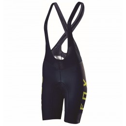 2017 Team FOX Damen Schwarz Gelb Kurz Trägerhose Radtrikot Kaufen