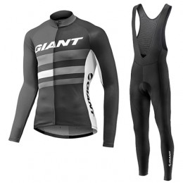 2017 Giant Fahrradbekleidung Satz Radtrikot Langarm+Lang Trägerhose Schwarz Radtrikot Kaufen