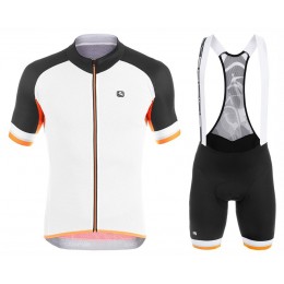 2017 Giordana Silber Line Weiß-Noir-orange Fahrradbekleidung Satz Radtrikot Kurzarm+Kurz Trägerhose Radtrikot Kaufen