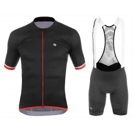 2017 Giordana Silber Line Schwarz-Rot Fahrradbekleidung Satz Radtrikot Kurzarm+Kurz Trägerhose Radtrikot Kaufen