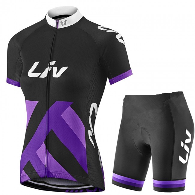 2017 Liv Damen Schwarz-lila Fahrradbekleidung Satz Radtrikot Kurzarm+Kurz Radhose Radtrikot Kaufen 2017 Liv Damen Schwarz-lila Fahrradbekleidung Satz Radtrikot Kurzarm+Kurz Radhose Radtrikot Kaufen