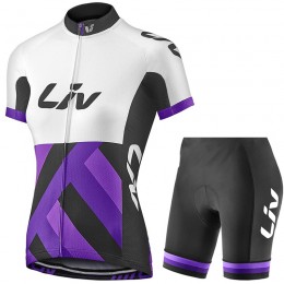 2017 Liv Damen Weiß-lila Fahrradbekleidung Satz Radtrikot Kurzarm+Kurz Radhose Radtrikot Kaufen
