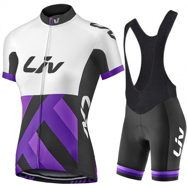 2017 Liv Damen Weiß-lila Fahrradbekleidung Satz Radtrikot Kurzarm+Kurz Trägerhose Radtrikot Kaufen 2017 Liv Damen Weiß-lila Fahrradbekleidung Satz Radtrikot Kurzarm+Kurz Trägerhose Radtrikot Kaufen