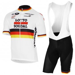 2017 LOTTO SOUDAL Germany Weiß Fahrradbekleidung Satz Radtrikot Kurzarm+Kurz Trägerhose Radtrikot Kaufen