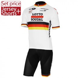 2017 LOTTO SOUDAL Germany Weiß Fahrradbekleidung Satz Radtrikot Kurzarm+Kurz Radhose Radtrikot Kaufen