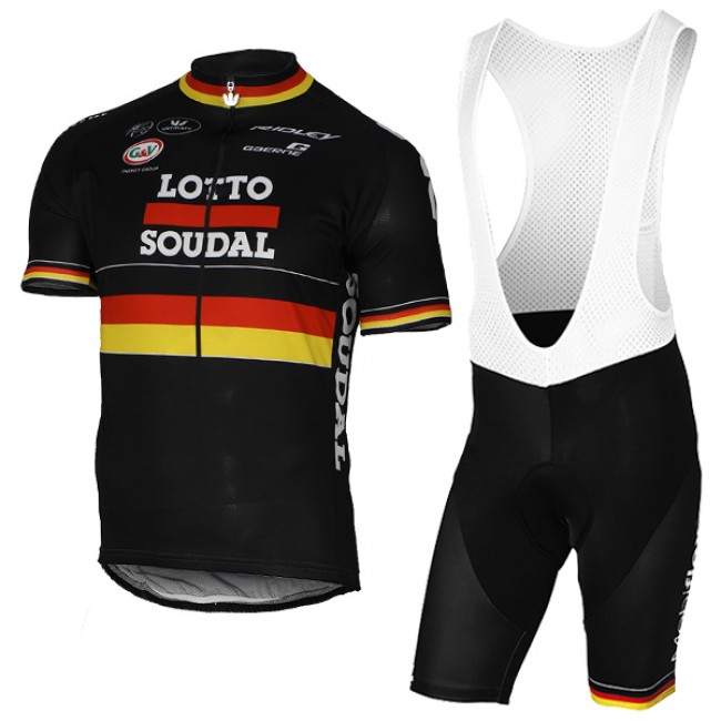 2017 LOTTO SOUDAL Germany Schwarz Fahrradbekleidung Satz Radtrikot Kurzarm+Kurz Trägerhose Radtrikot Kaufen 2017 LOTTO SOUDAL Germany Schwarz Fahrradbekleidung Satz Radtrikot Kurzarm+Kurz Trägerhose Radtrikot Kaufen