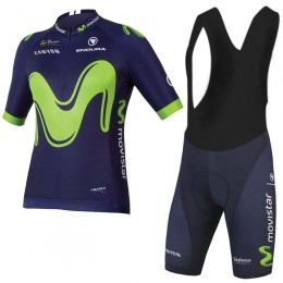 2017 Movistar Fahrradbekleidung Satz Radtrikot Kurzarm+Kurz Trägerhose Radtrikot Kaufen
